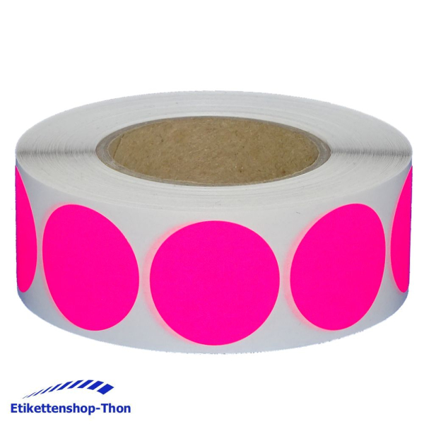 Markierungspunkte - Durchmesser 30 mm - 1000 Stück - Leuchtpink